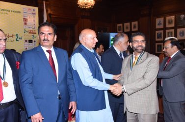 Mr. Muhammad Adrees CEO Sitara Chemicals receiving the FPCCI Award  from Governor Punjab Ch. Muhammad Sarwar at Lahore on 07-08-19